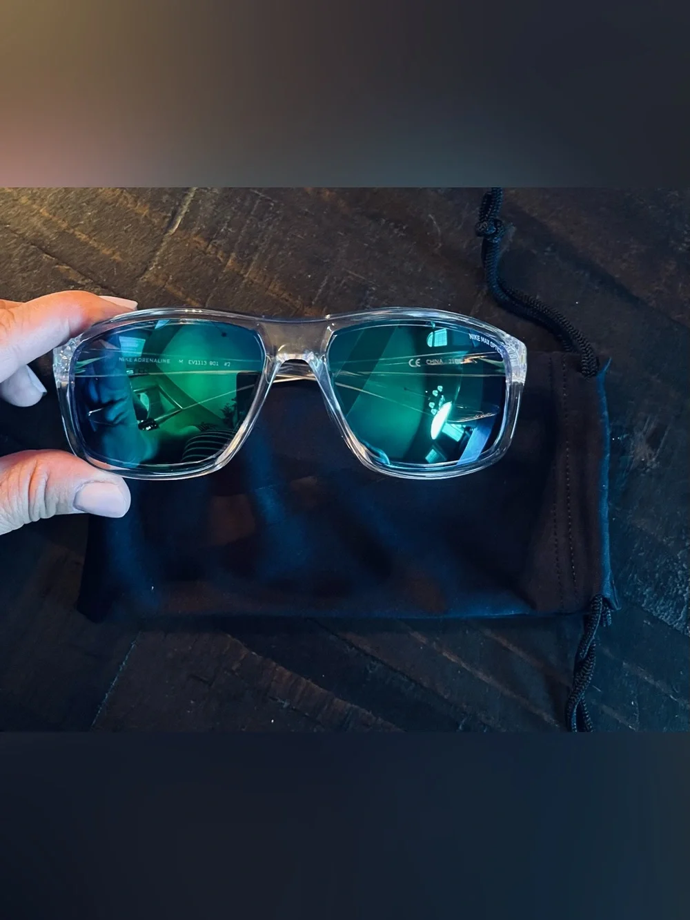 Nike Max Optics ADRENALINE M EV1113 Blue Mirror Sunglasses NEW